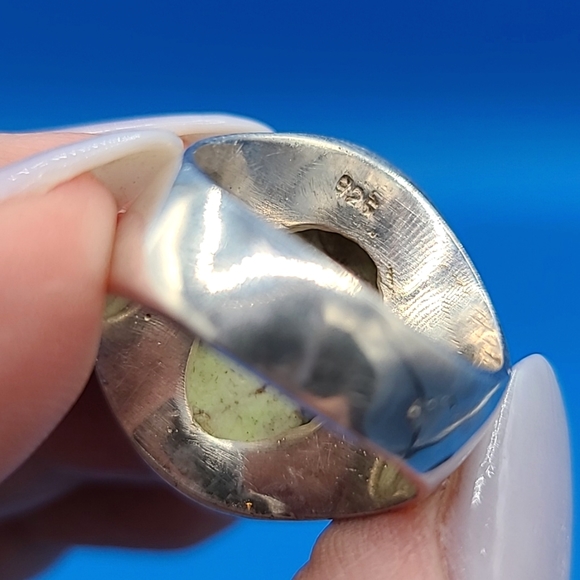 Sterling silver green jasper ring - Picture 3 of 3